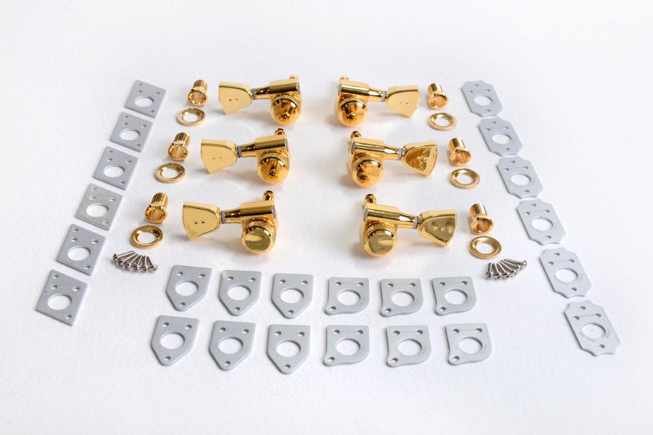 3+3 Lefty Electric Locking Ratio Machine Head Vintage Button (Select Finish) - Graph Tech Guitar Labs Ltd.