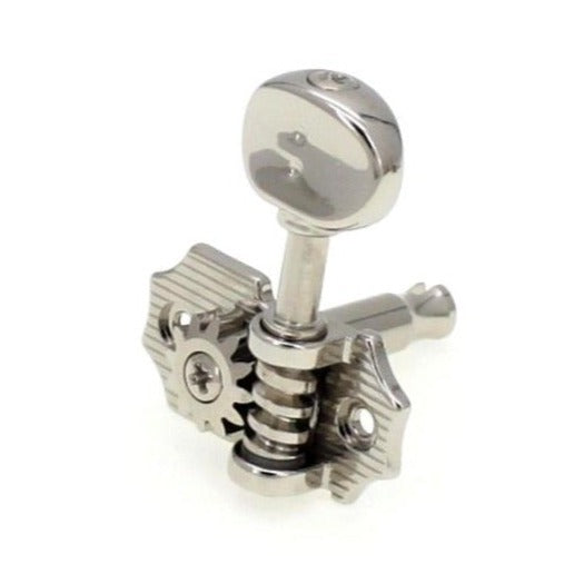 3+3 Retro Ratio Machine Heads (PRN-4324, 4424, Nickel Finish, Select Button  Style)