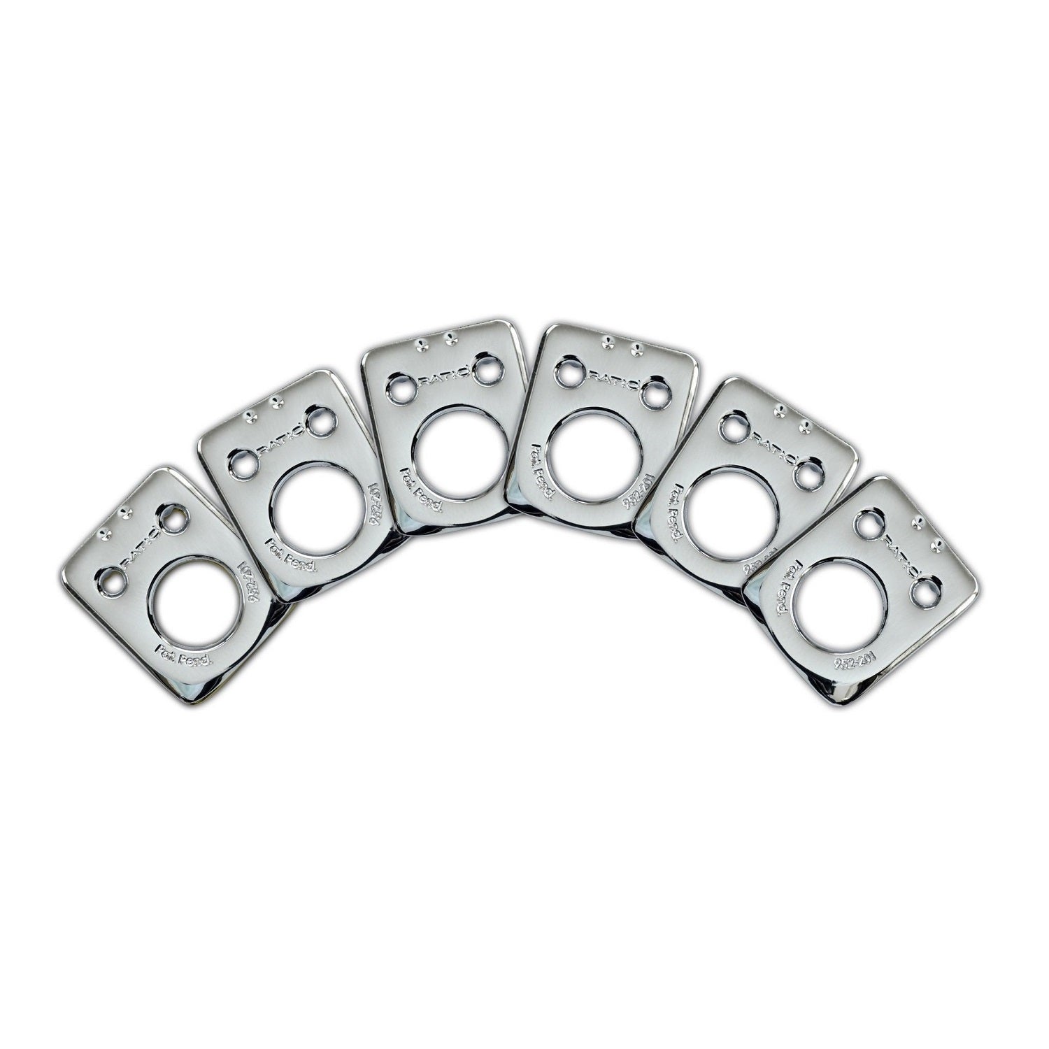 InvisoMatch Plates for Ratio Tuners, Fender Style 2 Pin Hole (set of 6)  (Select Finish)