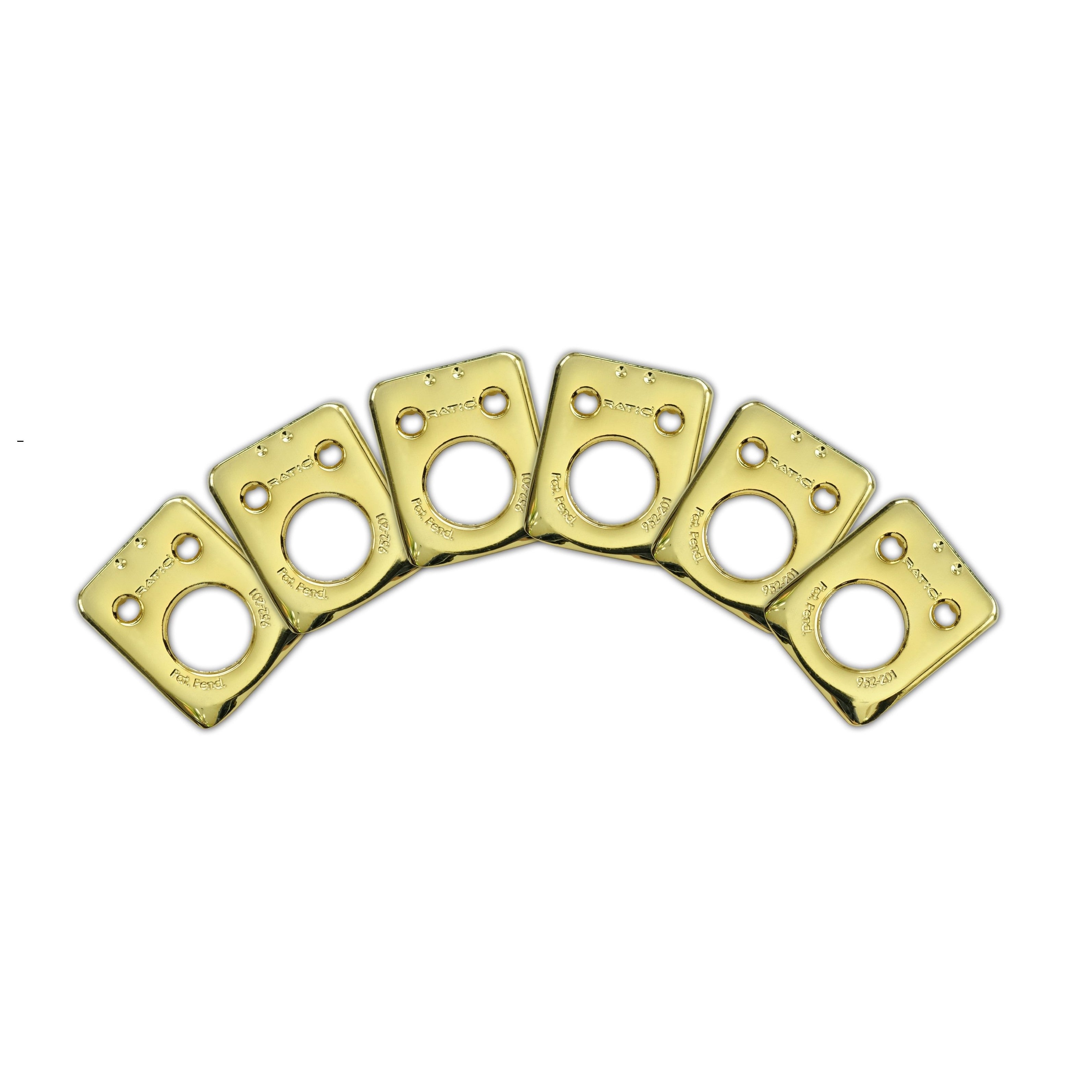 InvisoMatch Plates for Ratio Tuners, Fender Style 2 Pin Hole (set of 6)  (Select Finish)